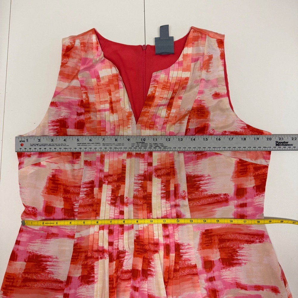 Rabbit Rabbit Rabbit Design Pink Orange Abstract Pintuck Dress‎ 16 Artsy Bright - Picture 6 of 7